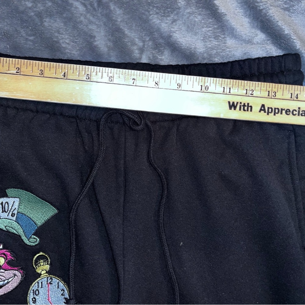 Disney Junior / Womens Alice In Wonderland Sweatpants Size M 7-9 Embroidered Tie - Picture 5 of 7